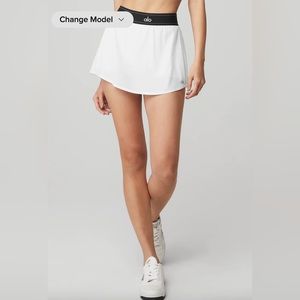 Alo Match Point Tennis Skirt, White, XS